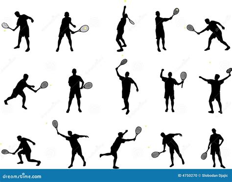 Tennis Player Silhouettes Stock Photo Image 4750270