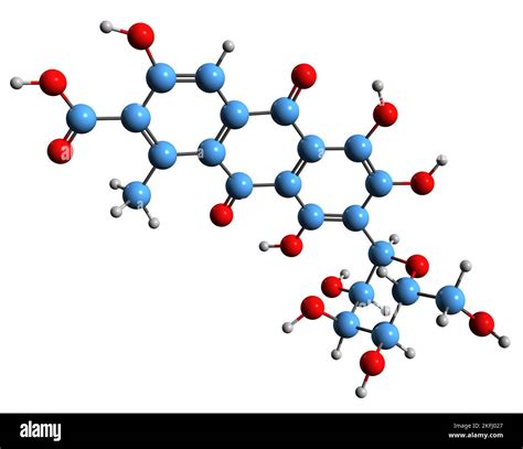 3d Image Of Carminic Acid Skeletal Formula Molecular Chemical Structure Of Carmine Lake