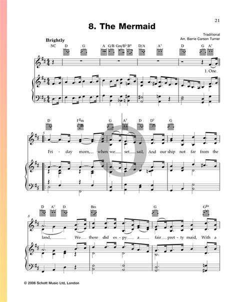 The Mermaid Anonymous Piano Sheet Music Oktav