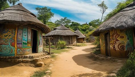 Thatched Hut In African Landscape Rich Culture Generated By AI