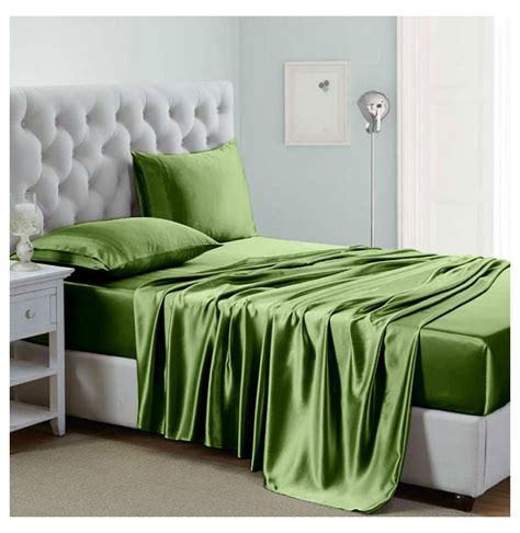 Ghf Silk Sheets 4 Piece Full Size Bed Sheet Set With Deep Pockets