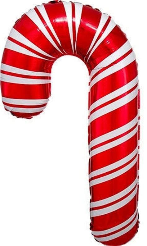 Giant Candy Cane Mylar Balloon 37 Inches Red And White Candy Cane Foil