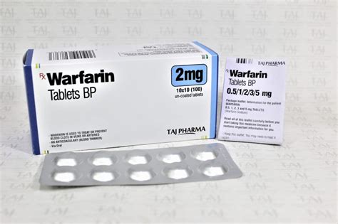 Warfarin Sodium 2mg Tablets Taj Generics Pharmaceuticals Taj Pharma