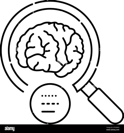 Brain Research Neurologist Line Icon Vector Illustration Stock Vector