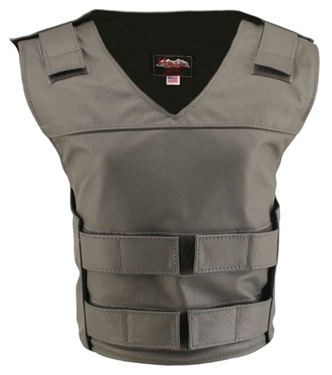 Women's Tactical Style Leather Vest-461