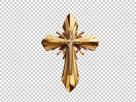 Premium Psd Golden Color Of Stylish Christians Cross Sign