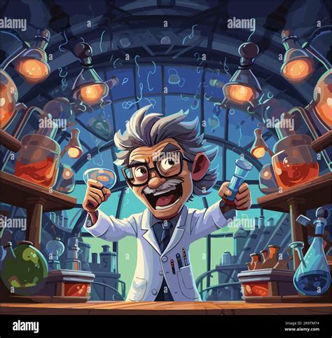 Mad Scientist Cartoon Lab