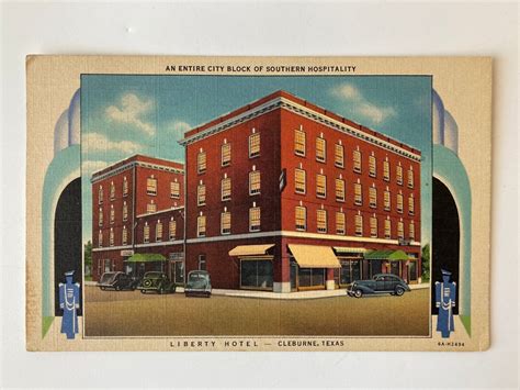 Liberty Hotel Cleburne Texas Linen Postcard - Etsy