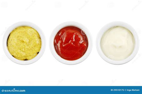 Mustard Ketchup And Mayonnaise Stock Image Image Of Bowls Assortment