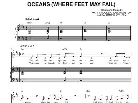 Hillsong United Oceans Free Sheet Music PDF For Piano The Piano Notes