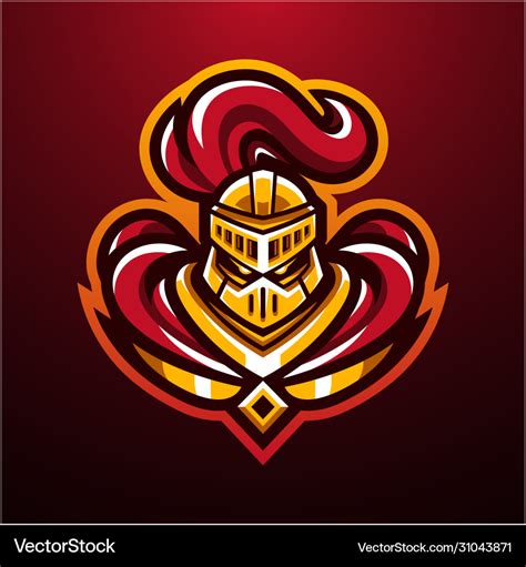 Knight head mascot logo design Royalty Free Vector Image