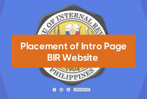 Placement Of Intro Page In The Bir Website Xmc Asia