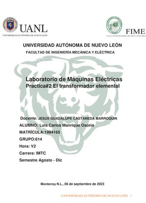 Pr Ctica M Quinas El Ctricas Fime Universidad Aut Noma De