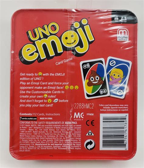 UNO Emoji Card Game In A TinMattel Card Games | Etsy