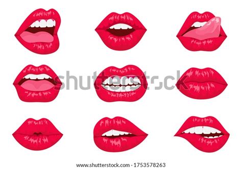 Pop Art Woman Lips Set Sexy Stock Vector Royalty Free 1753578263