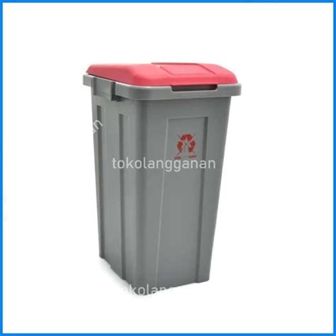 Promo Krisbow Tempat Sampah Plastik Dengan Tutup Ltr Merah Diskon