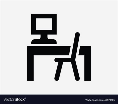 Computer desk icon Royalty Free Vector Image - VectorStock