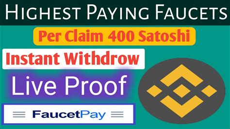 Highest Paying Faucets Per Claim 400 Bnb Satoshi No Shortlinks Instant