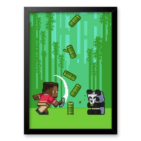 Quadro E Poster Panda Minecraft Quadrorama