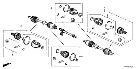 44017 TMA H01 Genuine Honda BOOT SET INBOARD