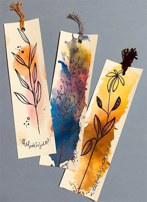 Floral Bookmarks Creative Bookmarks Watercolor Bookmarks Abstract