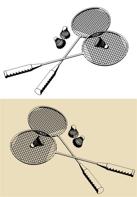 Rackets And Shuttlecocks For Badminton Vector Art At Vecteezy