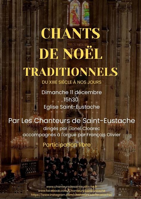 Concert Chants de Noël Traditionnels à Paris dimanche 11 décembre 2022