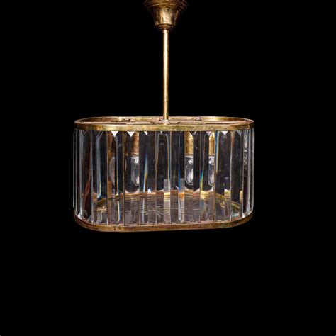 Brass Drum Pendant Light With Beveled Cut Glass And Astral Star Design