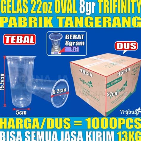 Jual Siap Kirim Gelas Oz Oval Oz Bening Cup Plastik Bulat Round Dus