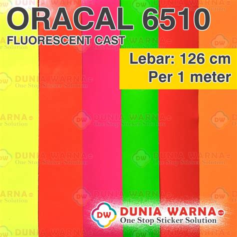 Jual Per Meter Oracal Fluorescent Vinyl Sticker Skotlet Warna