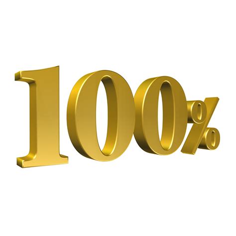 100 Percent Gold Number One Hundred 3d Rendering 8506514 Png