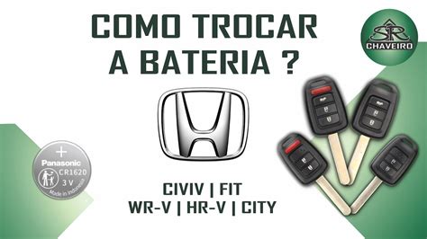 Como Trocar Bateria Da Chave Controle HONDA FIT CIVIC CITY HRV WRV