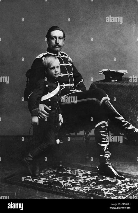 Kaiser Wilhelm Ii And His Son Prince William Of Prussia 1913 Stock