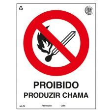 P Placa Proibido Produzir Chamas Brasas Extintores