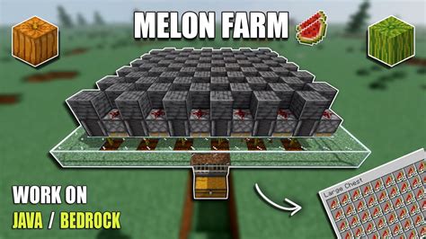 Minecraft Automatic Melon And Pumpkin Farm Easy 1300 Melon Perhour 1192 Youtube