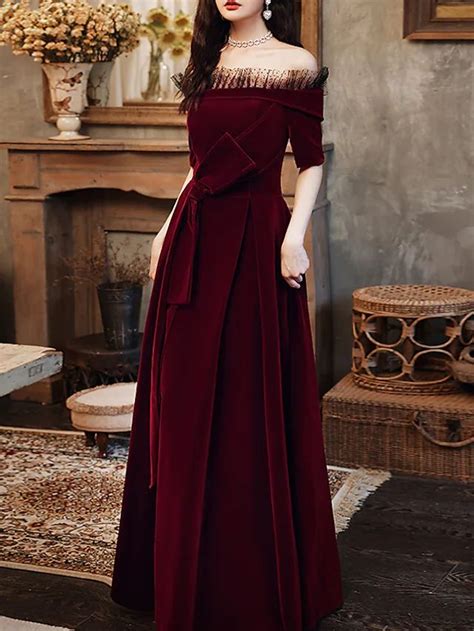 A Line Minimalist Elegant Wedding Guest Formal Evening Dress Off