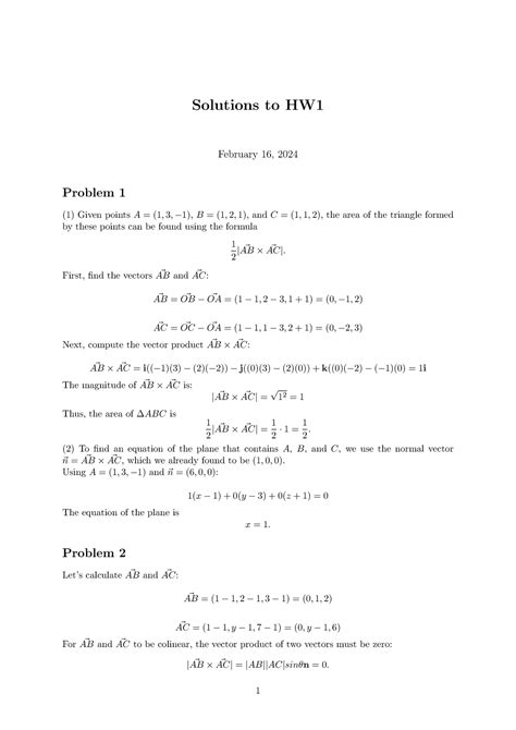 Hw Sol Assignment Solution Solutions To Hw February