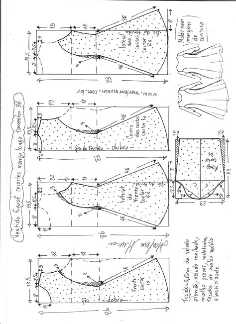 Vestido Evas Recortes E Manga Longa Diy Molde Corte E Costura