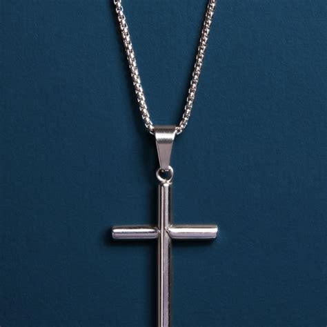 Large Stainless Steel Bamboo Cross Mens Necklace — We Are All Smith