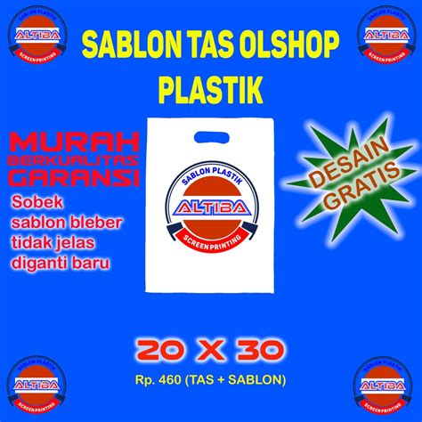 Jual Sablon Tas Belanja Plong Hd X Cm Plastik Sablon Custom