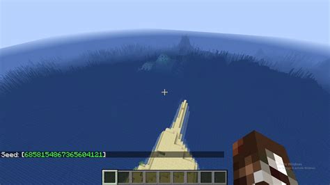 An island seed with an ocean monument south of spawn : r/minecraftseeds