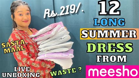 Meesho Long Summer Dress Haul Start Rs219 Omg 😱 Sbse Sasti Dress Under Rs399 Try On