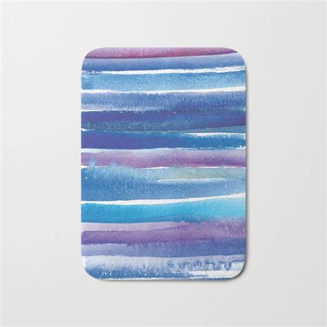 Blue And Purple Watercolor Horizontal Stripes Abstract Water Art