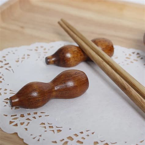 50pcs/lot Calabash Wood Chopstick Holder Chopstick Stand Rest Rack ...