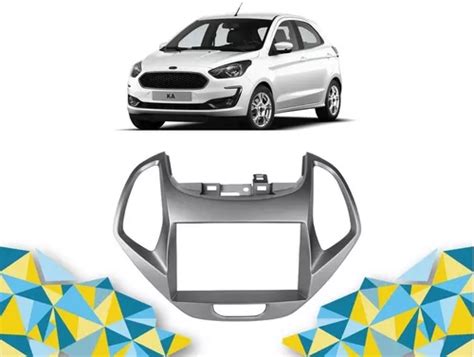 Moldura Painel Dvd 2 Din Ford Ka 2018 A 2021 Prata Parcelamento Sem Juros