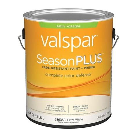 Valspar Seasonplus Satin Extra White Tintable Exterior Paint Primer 1 Gallon