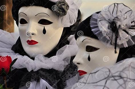 Venetian Pierrot Masks Stock Image Image Of Origins 33418945