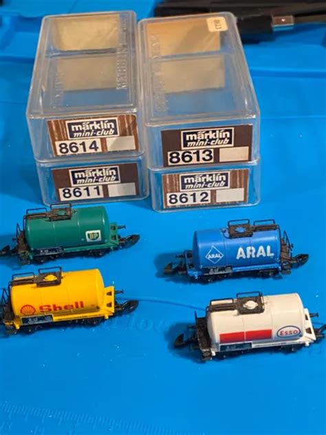 KONVOLUT MÄRKLIN MINI Club Spur Z Kesselwagen Tankwagen Aral Esso Shell