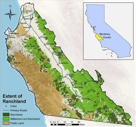 Monterey County, showing public land, assessor ranchland, and assessor ...