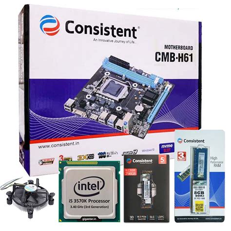 Consistent Combo Motherboard Kit Intel Core I5 3570K 256GB NVMe 8GB